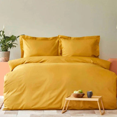 Karaca Home Back To Basic Light Mustard 100% Cotton Double Duvet Cover Set |  200.18.01.0943