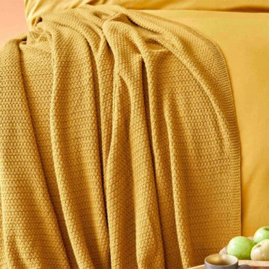 Karaca Home Back To Basic Light Mustard Single Knitted Blanket [170x220cm] |  200.18.01.0950