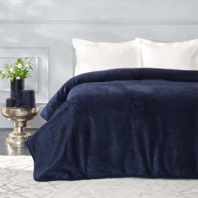 Karaca Home Scala Navy Blue Single Embosy Blanket [180x220cm] |  200.18.01.0984
