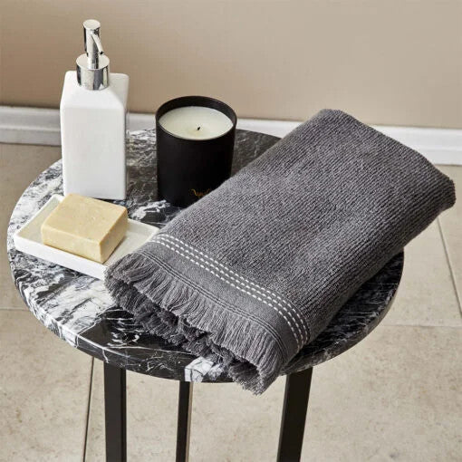 Karaca Home Softy 100% Cotton Applique Face Towels 50x90cm Grey |  200.19.01.0653