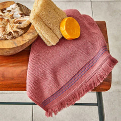 Karaca Home Softy 100% Cotton Applique Face Towels 50x90cm Red |  200.19.01.0659