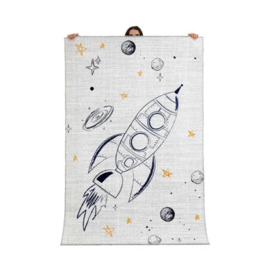 Karaca Home Cashmere Carpet Decorative Art Child-Young Spaceship 80x150cm | 200.19.01.1485