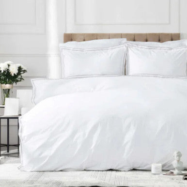 Karaca Home White Collection Victorie Percale Double Duvet Cover Set Piccolo Grey |  200.20.01.0107