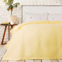Karaca Home Boni Yellow 100% Cotton Double Blanket [200x220cm] |  200.20.01.0123