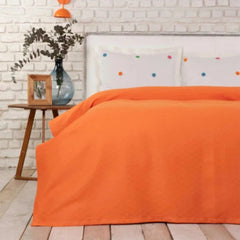 Karaca Home Boni Orange 100% Cotton Single Blanket [160x220cm] |  200.20.01.0126