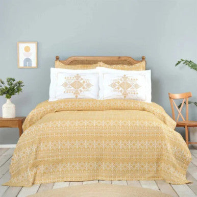 Karaca Home Aria Mustard Double Bedspread Set And Sheet Set |  200.20.01.0444