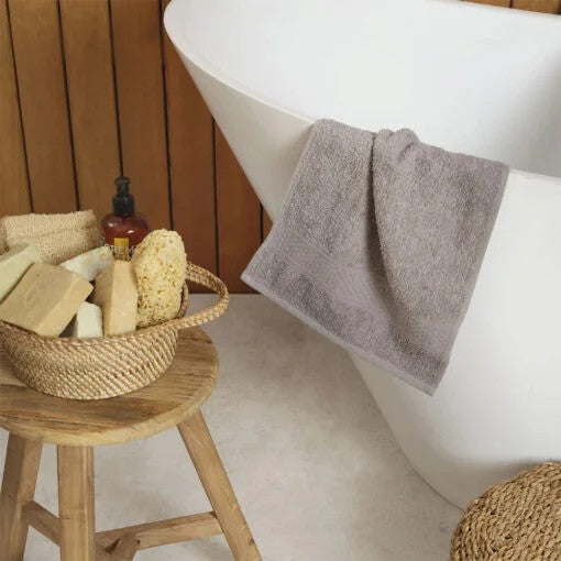 Karaca Home Dielle Recycle 100% Cotton Bath Towels 30x50cm Grey | 200.20.01.0666