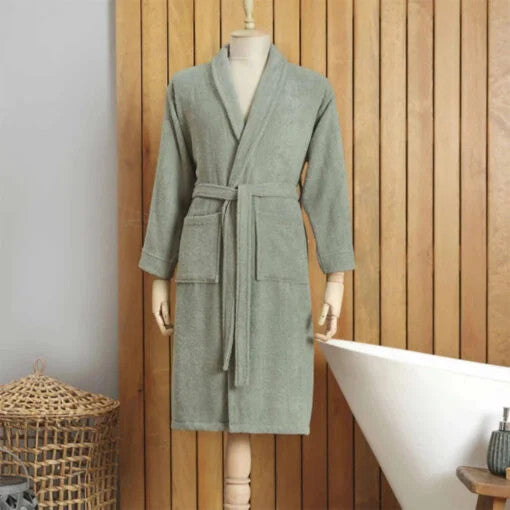 Karaca Home Dielle Green Recycle Men’s Recycled Cotton Bathrobe L/XL – 61x110x115cm |  200.20.01.0687