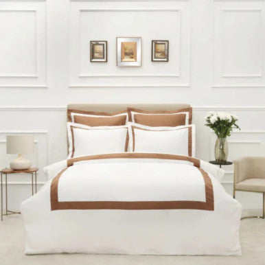 Karaca Home White Collection Porto Double Percale Duvet Cover Set [Gold] |  200.21.01.0066