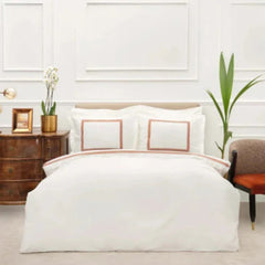 Karaca Home White Collection Azure 100% Cotton Double Percale Duvet Cover Set [Mustard]  | 200.21.01.0068