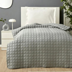 Karaca Home Heavy Satin Glass Beaded Quilt Double [140x200cm] Grey |  200.21.01.0303