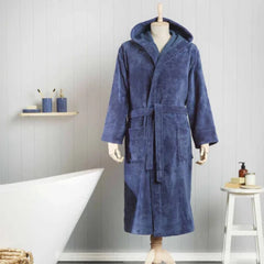Karaca Home Motto Indigo Triga Polyester Bathrobe S/M – 100% Cotton  |  200.21.01.0333