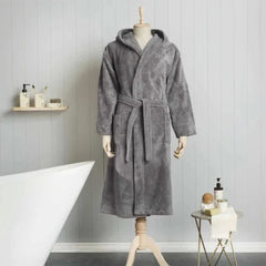 Karaca Home Motto Grey Triga Polyester Bathrobe L/XL – 100% Cotton | 200.21.01.0339