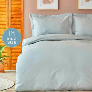 Karaca Home Back To Basic 100% Cotton King Size Duvet Cover Set [Blue] |  200.21.01.0720
