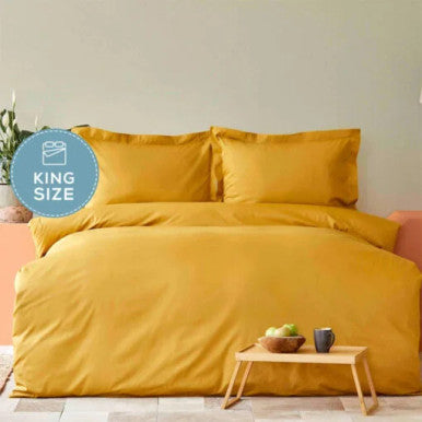 Karaca Home Back To Basic %100 Cotton King Size Duvet Cover Set [Light Mustard] |  200.21.01.0722