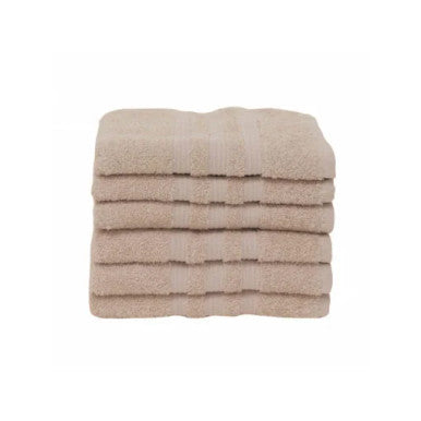 Karaca Home Road 100% Cotton 6Pcs Face Towels Set 50x90cm Beige | 200.21.01.0738