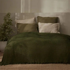 Karaca Home Casey Double Waffle Blanket Green [200x230cm] |  200.22.01.0086