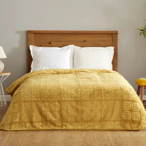 Karaca Home Blair Single Embos Blanket Mustard [160x220cm] |  200.22.05.0165