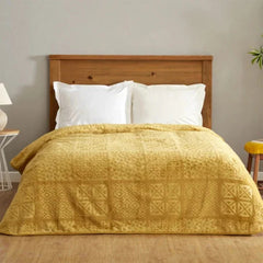 Karaca Home Blair Single Embos Blanket Mustard [160x220cm] |  200.22.05.0165