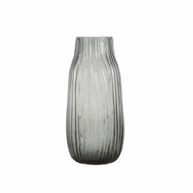Karaca Home Janis Glass Vase [26x12cm] Grey | 200.22.11.0005