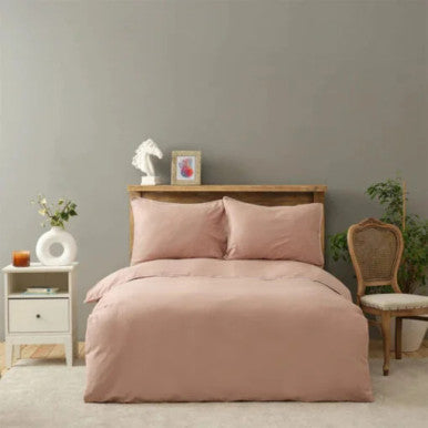 Karaca Home Lori Powder Off-White Piping 100% Cotton [Satin] Double Duvet Cover Set |  200.22.14.0117