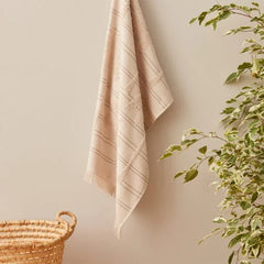 Karaca Home Denim Palm 100% Cotton Face Towels 50x90cm Beige |  200.22.14.0238