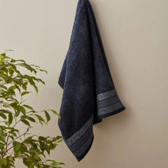 Karaca Home Denim Waves 100% Cotton Face Towels 50x90cm Blue | 200.22.14.0241