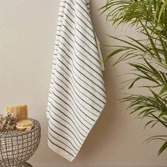 Karaca Home Denim Blue Striped 100% Cotton Bath Towels 85x150cm White |  200.22.14.0247