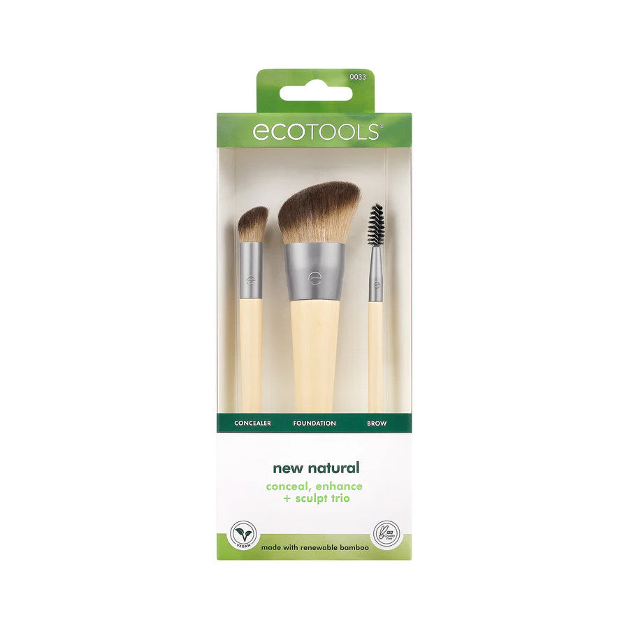 مجموعة فرشاة EcoTools New Natural لإخفاء العيوب وتجميل وتحديد ملامح الوجه (3 فراشٍ) | 278171