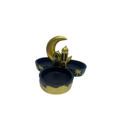 Ramadan Resin Crescent Moon Multi-Section Snack Bowl Holder | 2002-35