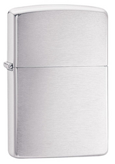 Zippo Brushed Dark Chrome Lasered Logo Windproof Lighter | 24485