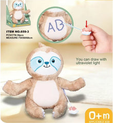 Meying Magic Drawing Plush Sloth with UV Light | 659-3