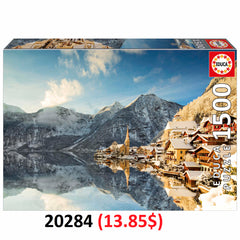 Educa 20284 - Winter Hallstatt Lake Reflection 1500-Piece Jigsaw Puzzle | 20284