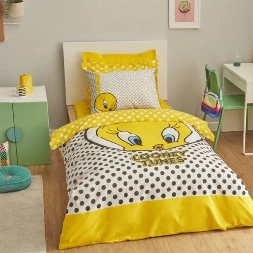 Karaca Home Looney Tunes Tweety 100% Cotton Single Duvet Cover Set |  203.12.01.0001