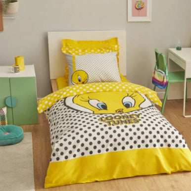 Karaca Home Looney Tunes Tweety 100% Cotton Single Duvet Cover Set |  203.12.01.0001
