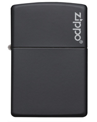 Zippo Matte Black Logo Windproof Lighter | 218ZL
