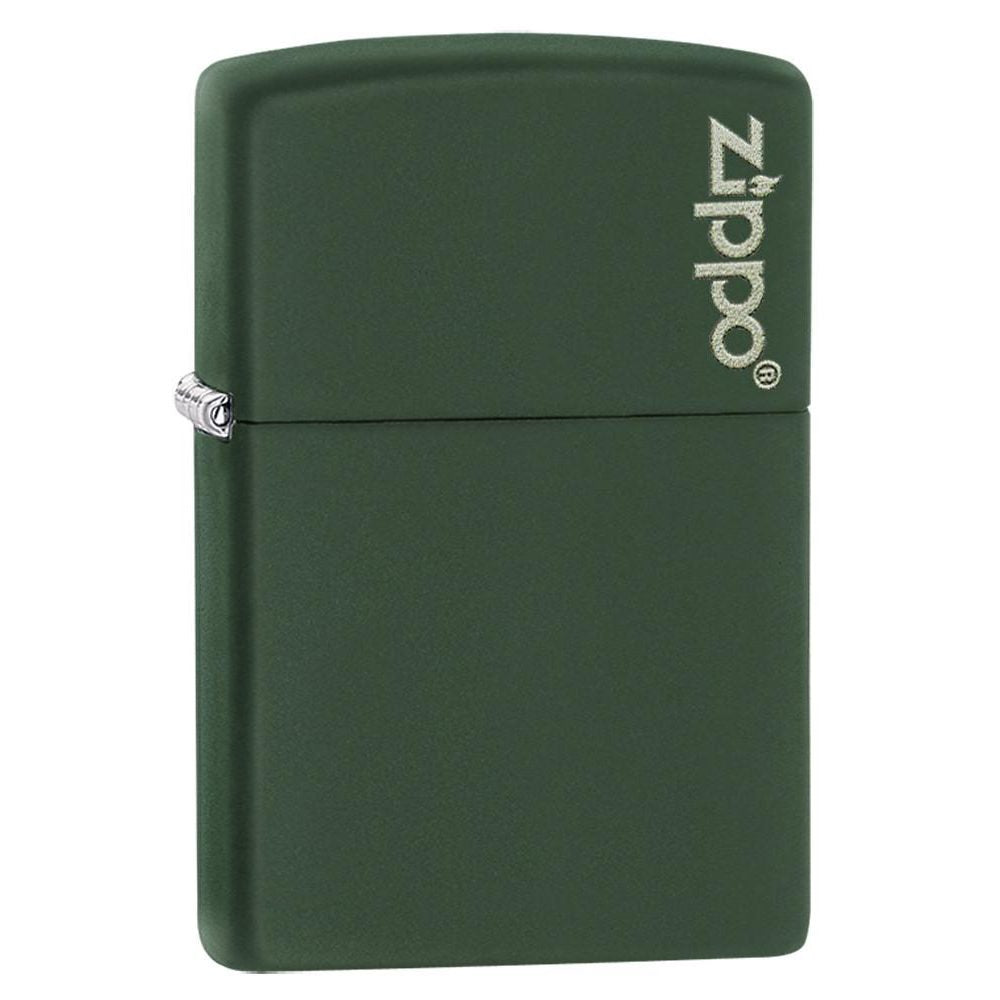 Zippo Green Matte Logo Windproof Lighter | 221ZL