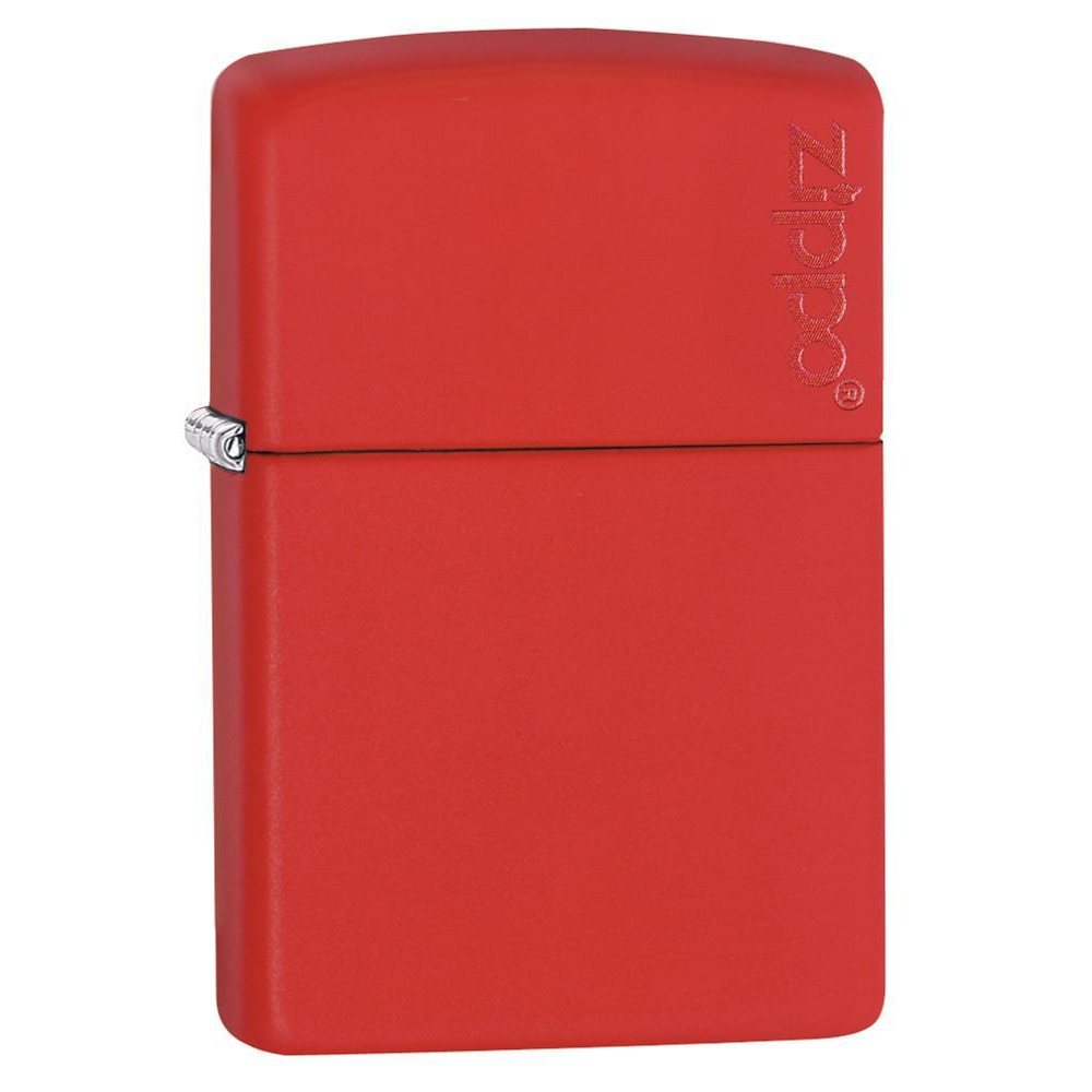 Zippo Red Matte Logo Windproof Lighter | 233ZL