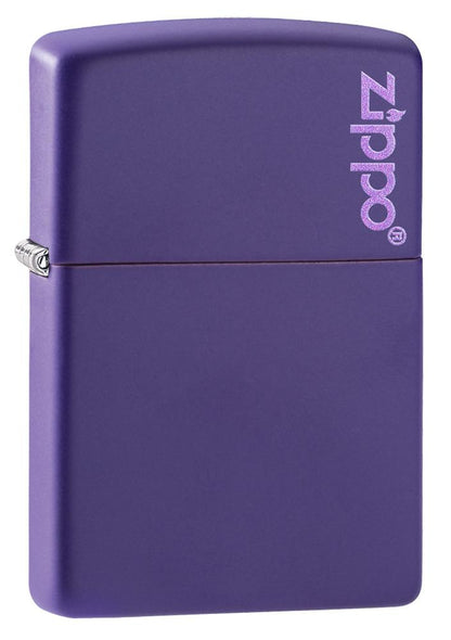 Zippo Regular Purple Matte Logo Windproof Lighter | 237ZL