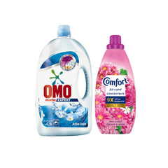 Omo Laundry Matic Active Fresh 2.5L + Comfort Orchid & Musk 1.5L 20% OFF | 297823