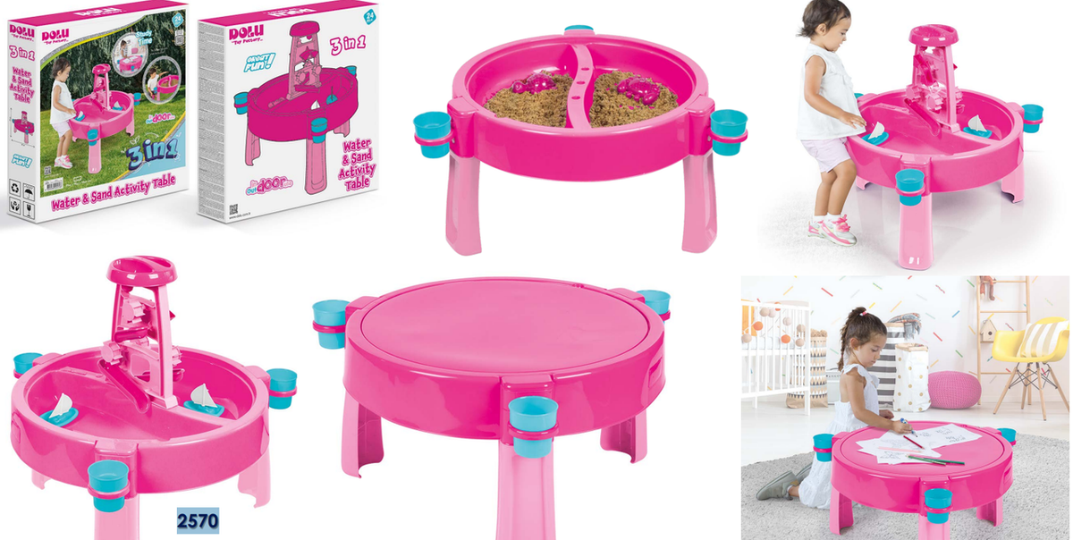 Dolu 3 in 1 Water & Sand Activity Table Pink | 2570