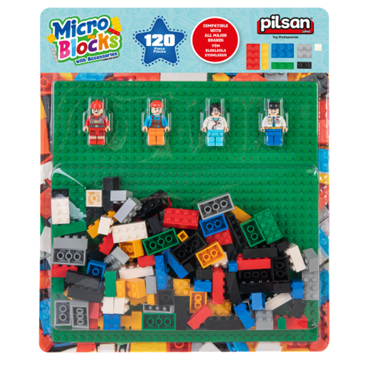 Pilsan Micro Blocks with Accessories (120 Pieces) | 03-625