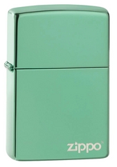 Zippo Classic High Polish Green Logo Windproof Lighter | 28129ZL