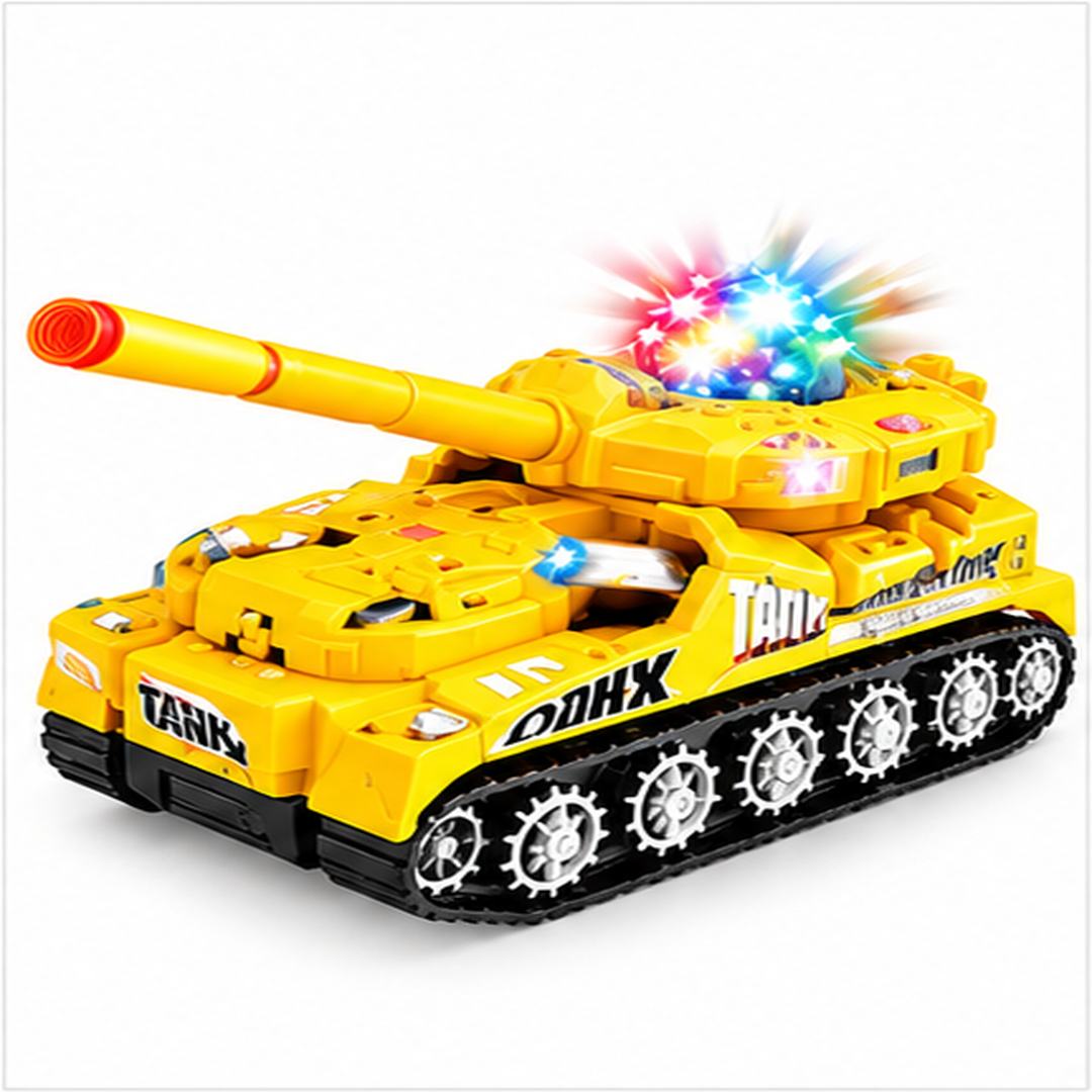 Kids Electric Light & Sound Toy Tank - Yellow | 2840