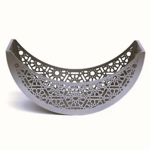 Articles Silver Arabesque Crescent Wooden Bowl 35.5×13×H18 cm | 29025-14-3S