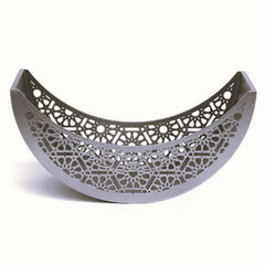 Articles Silver Arabesque Crescent Wooden Bowl 35.5×13×H18 cm | 29025-14-3S