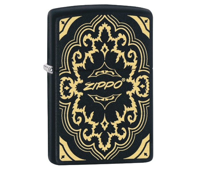Zippo Black Matte & Gold Windproof Lighter | 29703