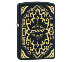 Zippo Black Matte & Gold Windproof Lighter | 29703