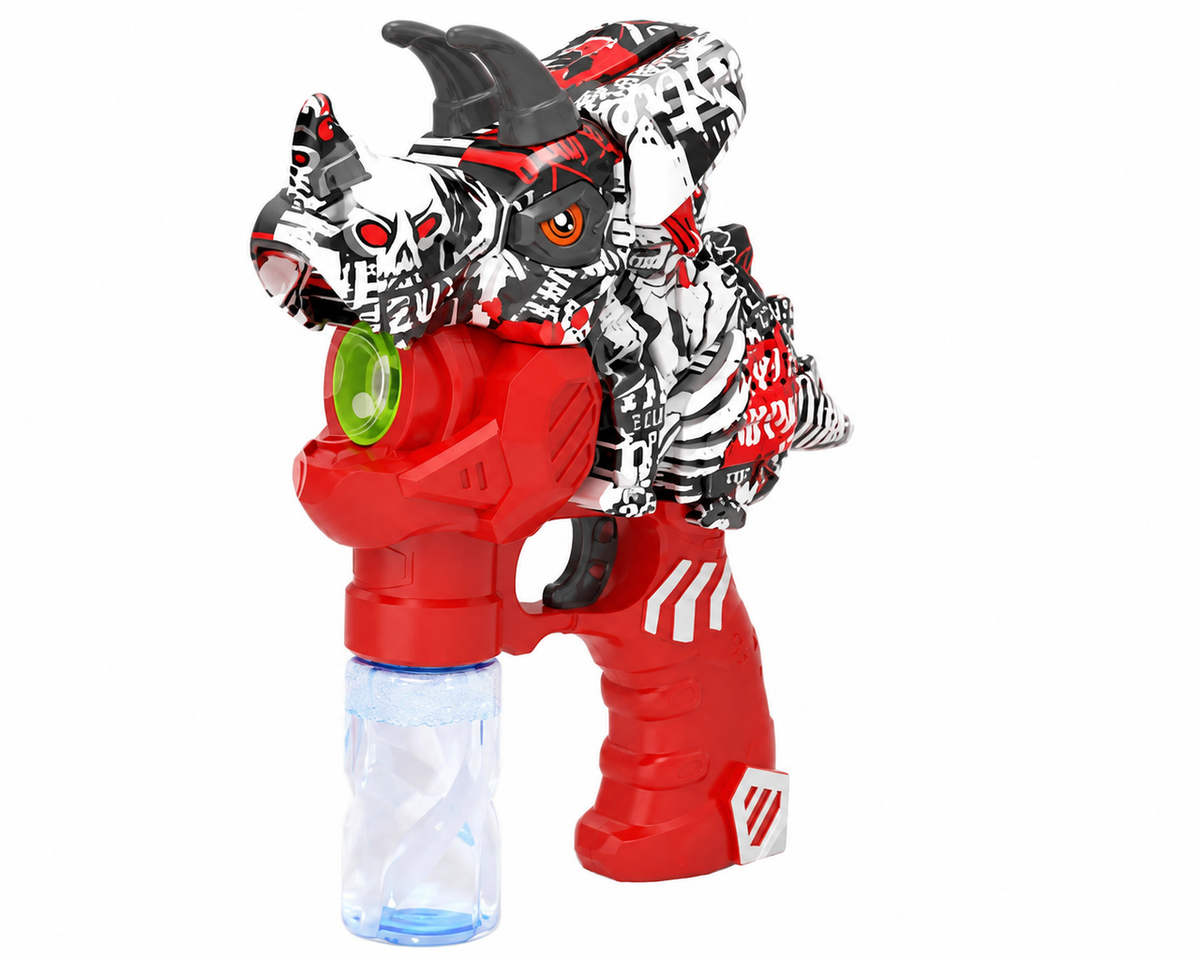 Dinosaur Bubble Gun with Music & Light - Red | 1015/1