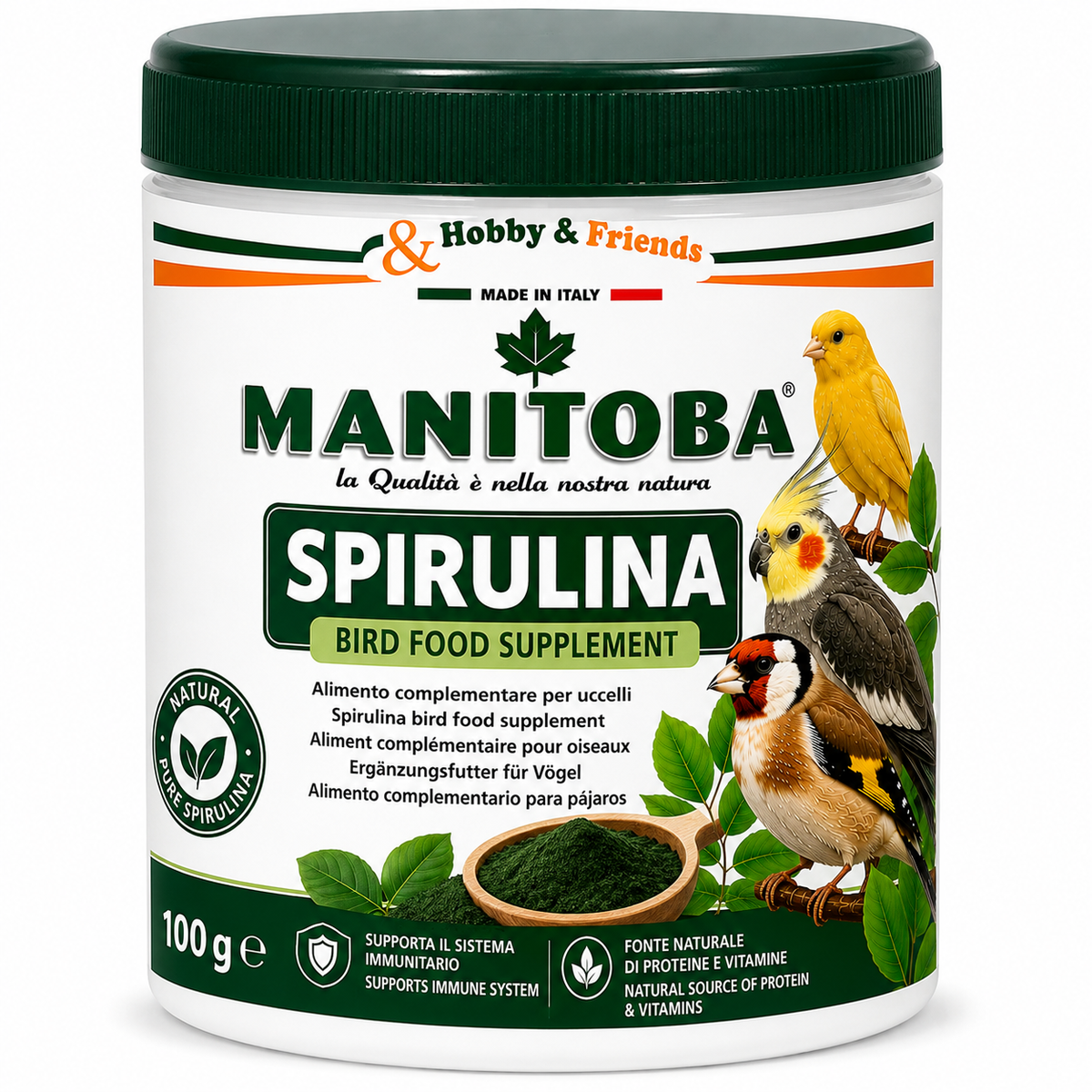 Manitoba Spirulina Bird Food Supplement 100 g | 22633